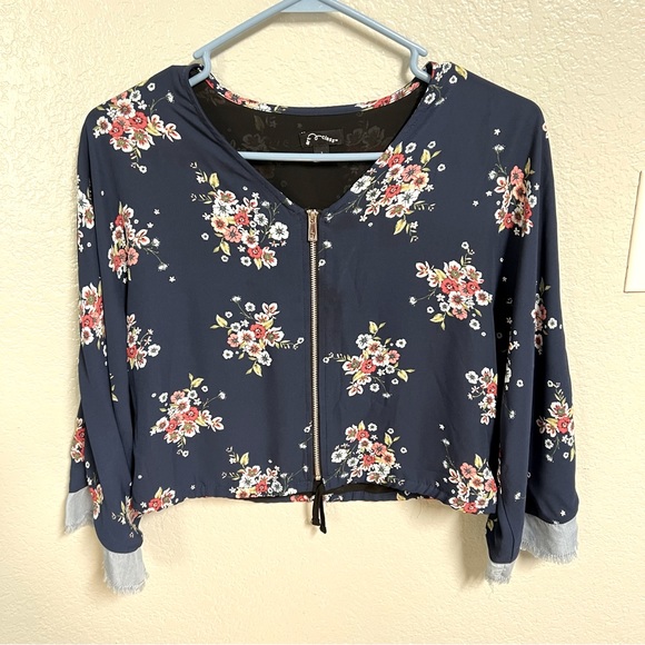 Art class flower print jacket size large - Picture 1 of 6